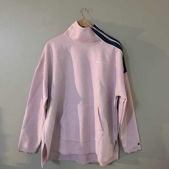 Champion Womens Pink Mock Neck Zipper Sweatshirt Size XL - Picture 2 of 9